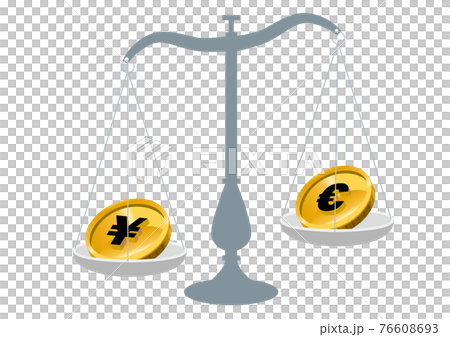 日本円とユーロお金を比べる天秤ばかりのイラスト 外国為替 外貨投資外貨預金のイメージイラスト 日本円とユーロお金を比べる天秤ばかりのイラスト 外国為替 外貨投資外貨預金のイメージイラスト 76608693