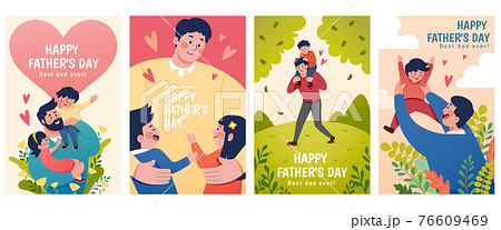 Flat illustrations of Father's Day 76609469
