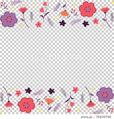 粉色和紫色花框東歐風格 76609766