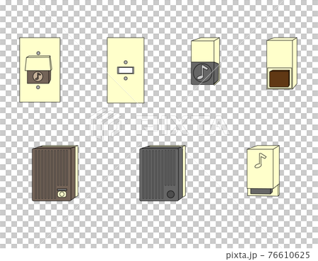 昔の家のチャイムのイラスト素材