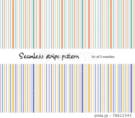 ランダムな線幅のストライプ柄 夏 シームレスパターン ベクター スウォッチ ランダムな線幅のストライプ柄 夏 シームレスパターン ベクター スウォッチ 76612343