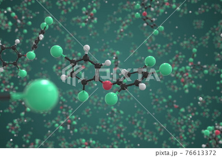 Pentabromodiphenyl ether molecule made with balls, conceptual molecular model. Chemical 3d rendering Pentabromodiphenyl ether molecule made with balls, conceptual molecular model. Chemical 3d rendering 76613372