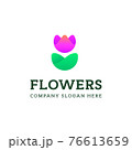 Colorful flower logo. Abstract floral logotype template. 76613659