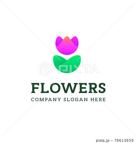 Colorful flower logo. Abstract floral logotype template. Colorful flower logo. Abstract floral logotype template. 76613659