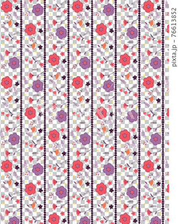 粉色和紫色花卉圖案框架東歐風格 粉色和紫色花卉圖案框架東歐風格 76613852