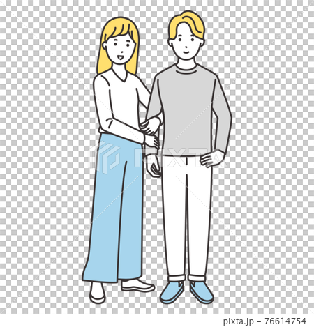 夫婦 カップル 全身 イラストのイラスト素材