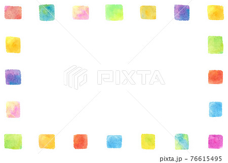 シンプルな正方形のカラフルフレームのイラスト素材