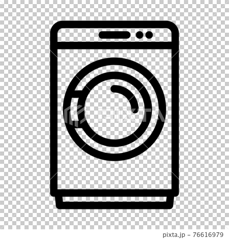 ドラム式洗濯機のアイコンのイラスト素材