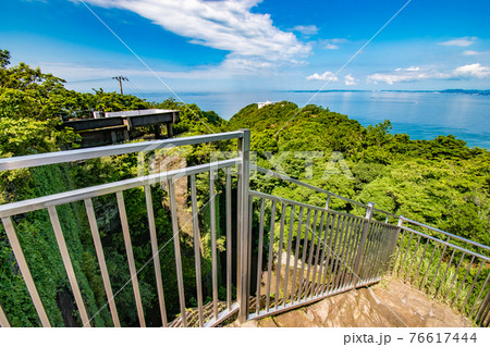 千葉県安房郡鋸南町にある鋸山展望台から見た東京湾側の風景 76617444