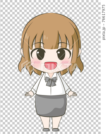 ビジネス系 笑顔の女性 アニメ風デフォルメイラストのイラスト素材 ビジネス系 笑顔の女性 アニメ風デフォルメイラストのイラスト素材