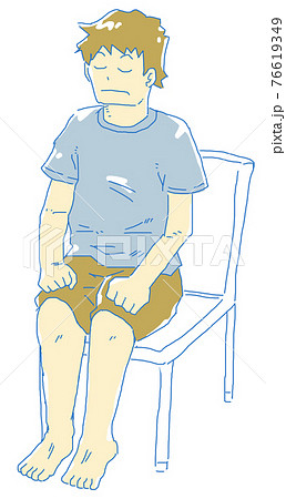 イスに座って行う瞑想のイラスト素材