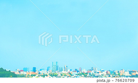 仙台市内全景　イラスト 76620709
