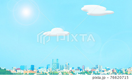 仙台市内全景 イラストのイラスト素材