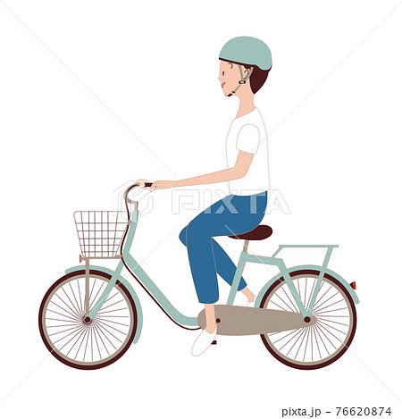 自転車に乗っている男の子 サイクリングのイラスト素材