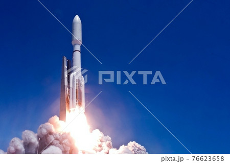 Rocket launch into open space. Elements of this image were furnished by NASA. Rocket launch into open space. Elements of this image were furnished by NASA. 76623658