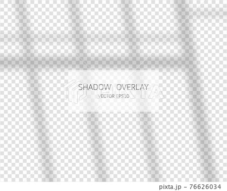 Shadow overlay effect. Natural shadows from window isolated on transparent background. Vector illustration.  76626034