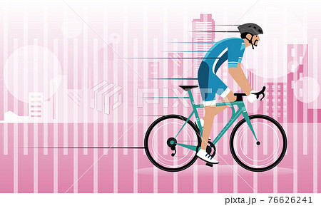 Man riding a route bicycle 76626241