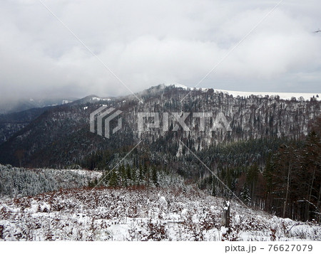 winter country,  snow in mountains 76627079