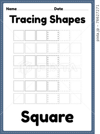 Tracing shapes square worksheet for kindergarten and preschool kids for handwriting practice and educational activities in a printable page Tracing shapes square worksheet for kindergarten and preschool kids for handwriting practice and educational activities in a printable page 76627271
