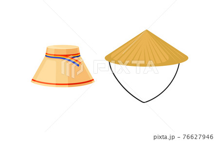 Various National Headdress with Conical Vietnamese Hat Vector Set Various National Headdress with Conical Vietnamese Hat Vector Set 76627946