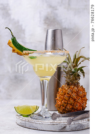 Margarita with pineapple and jalapeno 76628179