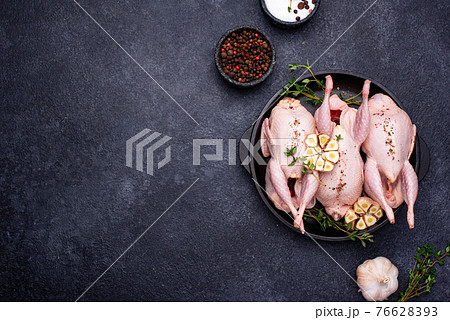 raw quail meat