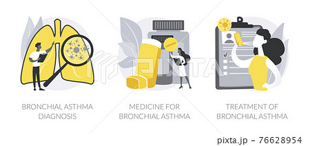 Respiratory illness abstract concept vector illustrations. 76628954