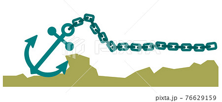 アンカーで固定するイラストのイラスト素材