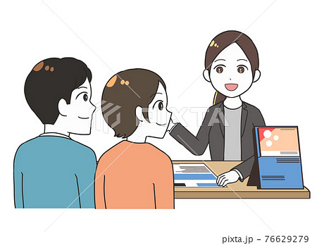 見積り相談を受ける女性　カップル 76629279