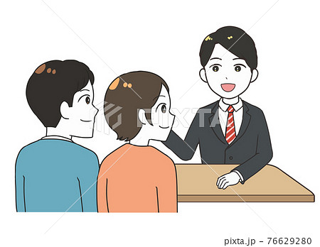 相談を受ける男性　カップル 76629280
