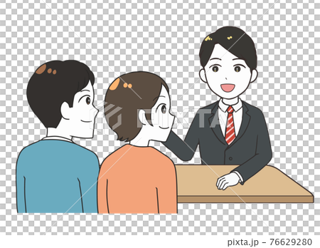 相談を受ける男性　カップル 76629280