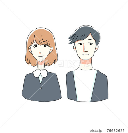 若い男女 頭身高め のイラスト素材