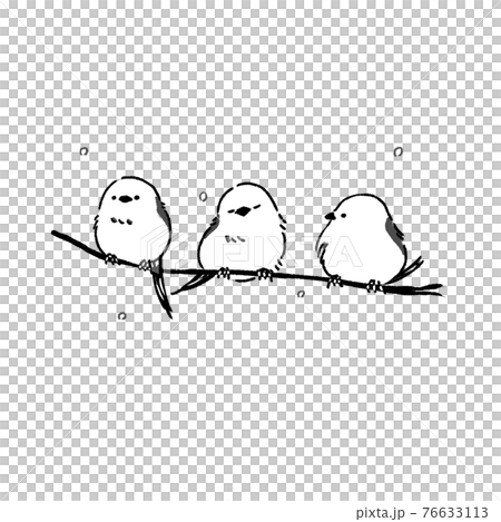 枝にとまるエナガ 76633113