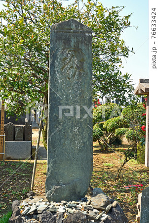 見沼田圃散歩：国昌寺　阿弥陀一尊種子板石塔婆 76633424