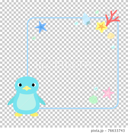 Penguin icon frame + sea decoration 76633743