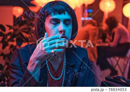 Transsexual enjoying the cigarette Transsexual enjoying the cigarette 76634053