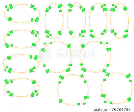 夏をイメージした古墳8種のフレーム（橙色） 76634787