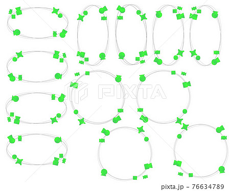 夏をイメージした古墳8種のフレーム（灰色） 76634789
