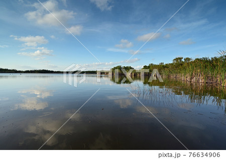 Nine Mile Pond afternoon cloudscape and reflections in Everglades National Park. 76634906
