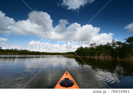 Afternoon kayaking on Nine Mile Pond in Everglades National Park, Florida. 76634961