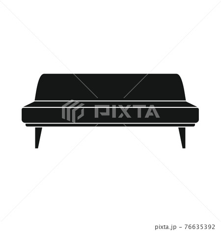 Vector office sofa black simple icon isolated 76635392