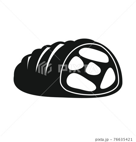Vector meatloaf black simple icon isolated on white Vector meatloaf black simple icon isolated on white 76635421