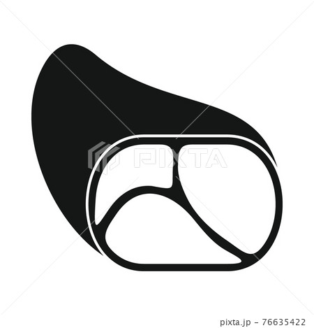 Vector beef black simple icon isolated on white background 76635422