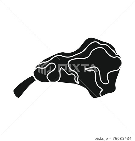 Vector fried chicken thigh black simple icon isolated Vector fried chicken thigh black simple icon isolated 76635434