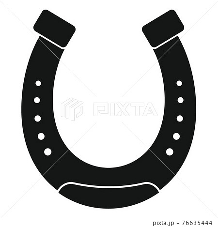 Vector Modern Horseshoe Black Simple Icon Isolatedのイラスト素材