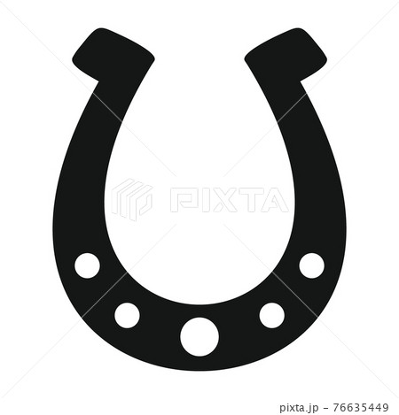 Vector horseshoe for animals black simple icon isolated Vector horseshoe for animals black simple icon isolated 76635449