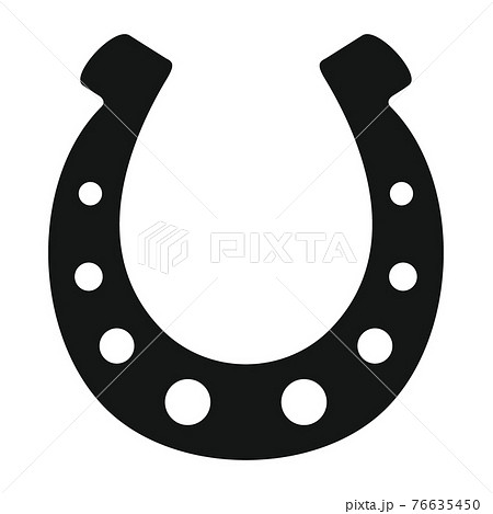 Vector Small Horseshoe Black Simple Icon Isolatedのイラスト素材