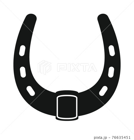 Vector Big Horseshoe Black Simple Icon Isolated のイラスト素材