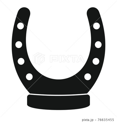 Vector Blacksmith Horseshoe Black Simple Icon のイラスト素材