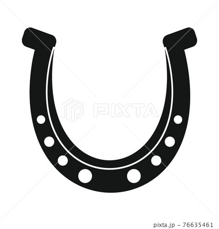 Vector Bronze Horseshoe Black Simple Icon Isolatedのイラスト素材